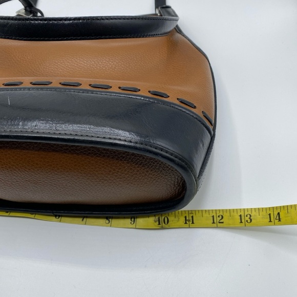 Vintage Brighton Brown and Black Leather Shoulder Purse - Picture 9 of 10
